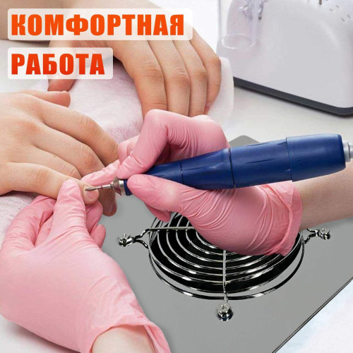 Встраиваемая экономичная вытяжка-пылесос 60 W для маникюра, 220 V, цвет стальной