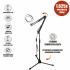 Лампа лупа LED светодиодная напольная LN-222 на регулируемом штативе ML с пантографом, черная