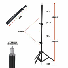 Осветитель RGB PM-26JB с пультом и регулировкой цвета и яркости на напольной стойке JBH
