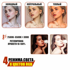 Осветитель RGB PM-26JB с пультом и регулировкой цвета и яркости на напольной стойке JBH