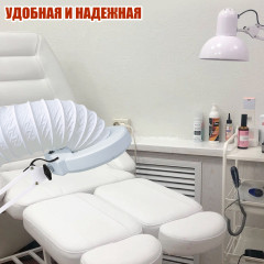 Лампа LN-6-GOF300 с гофрой D125 мм, 3 метра, 24 W, под вытяжку для маникюра и педикюра на штативе, настольное крепление , LED подсветка