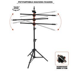 Стойка LS-3ES63-B-KR для плетения кос и дред, вешалка для канекалона с креплением для лампы