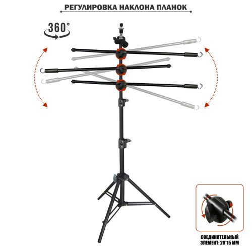 Стойка LS-3ES63-B-KR для плетения кос и дред, вешалка для канекалона с креплением для лампы