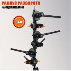 Вешалка-стойка JBH-6ES-35 для плетения кос, 6 уровней хранения афрокос и канекалона, складная регулируемая подставка для брейдинга