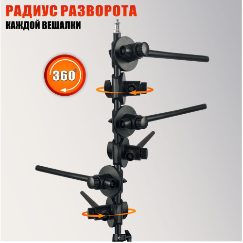 Вешалка-стойка JBH-6ES-35 для плетения кос, 6 уровней хранения афрокос и канекалона, складная регулируемая подставка для брейдинга