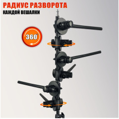 Вешалка-стойка JBH-12ES-35 для плетения кос, 12 уровней хранения афрокос и канекалона, складная регулируемая подставка для брейдинга