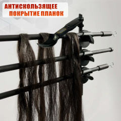 Стойка ML-3ES63-B  с тремя планками для плетения кос и дред, вешалка для канекалона с ложкой-весами