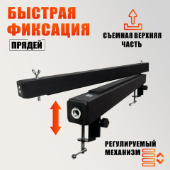 Станок брейдера на струбцине, зажим прищепка для плетения кос, дред, металлический держатель с регулировкой под толщину волос