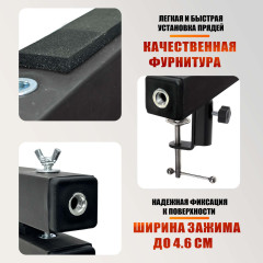 Станок брейдера на струбцине, зажим прищепка для плетения кос, дред, металлический держатель с регулировкой под толщину волос