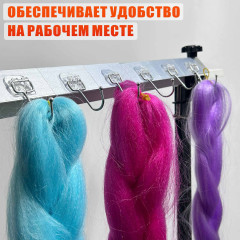 Станок брейдера UGOL-9 для плетения кос настольный на струбцине, металлический держатель с 9 крючками для дред и канекалона