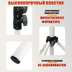 Вращающаяся трёхъярусная стойка WST-3HAIR с крючками для плетения кос, белая металлическая