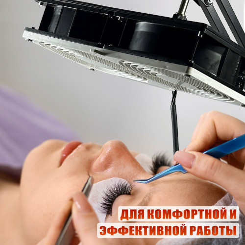 Вентилятор сдвоенный 220V, 48W, для наращивания ресниц, цвет черно-белый, с резьбой 1/4 для крепления, с угольными фильтрами