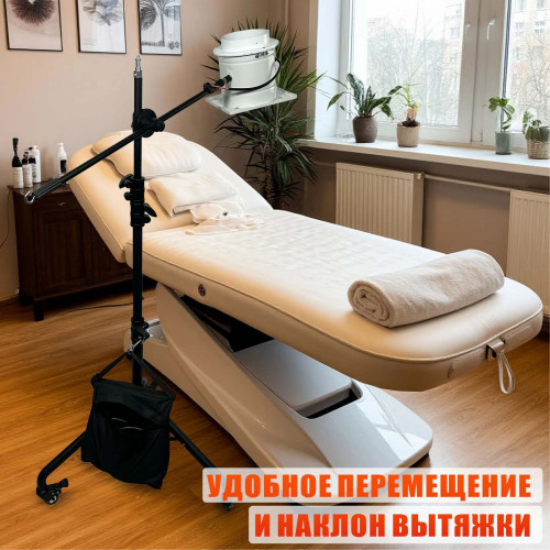 Мобильная вытяжка 150 мм, 2800 об/мин, для наращивания ресниц на штативе с колесами STANDK-1LS-63K с противовесами