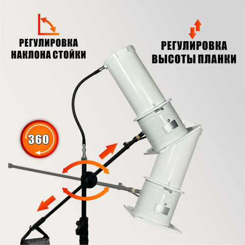 Мобильная удлиненная вытяжка 150 мм, 2800 об/мин, для наращивания ресниц на штативе с колесами STANDK-1LS-63K