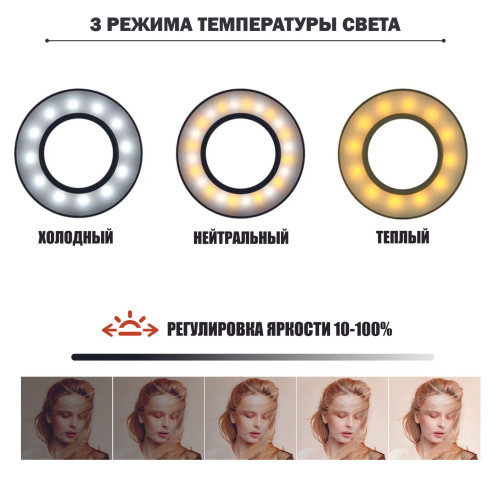 Портативная светодиодная LED панель RAG-1T3JBH с цветными фильтрами, напольным штативом и держателем для телефона