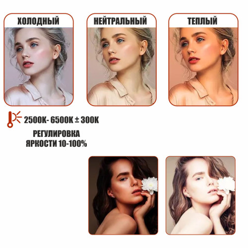 Осветитель RGB PM-36D с регулировкой цвета и яркости профессиональный свет RGB на напольной стойке JBH с держателем телефона